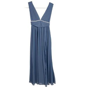 Lulus Heavenly Hues Chiffon Formal Maxi Dress Gown V-neck Empire Waist - Size XS